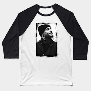 Kurt Cobain Grunge Music Nirvana Black and White Baseball T-Shirt